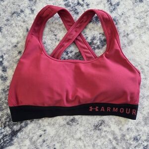 Under Armour Women's Berry and Black Sports Bra